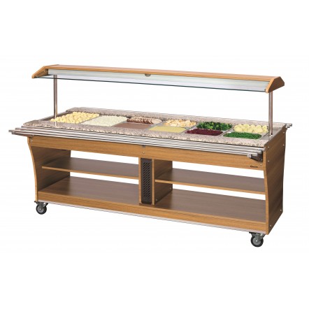 Chariot buffet, chaud, 6x1/1GN