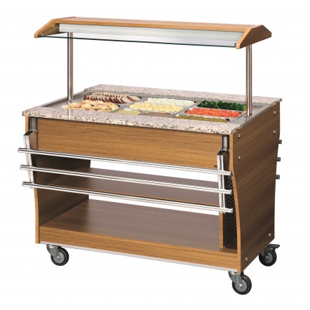 Chariot buffet, chaud, 3x 1/1GN