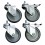 KIT DE ROUES POUR TABLES D.100 MM CHAPE ZINGUEE PIVOTANTES DONT 2 A FREINS POUR TUBE 40X40