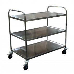 DESSERTE DEMONTABLE INOX 201, 3 NIVEAUX, 4 ROUES 860x540x940