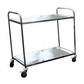 DESSERTE DEMONTABLE INOX 201, 2 NIVEAUX, 4 ROUES 860x540x940