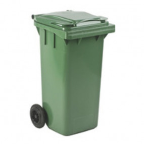 CONTAINER A DECHETS POLYETHYLENE, 2 ROUES COULEUR VERTE