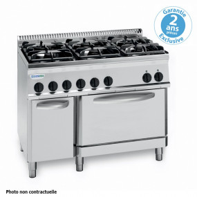 Fourneau 6 Feux Sur Four Gn2/1 + Placard - FU013188