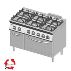 Fourneau 6 Feux / Four Électrique Gn1/1 + Placard - FU013312
