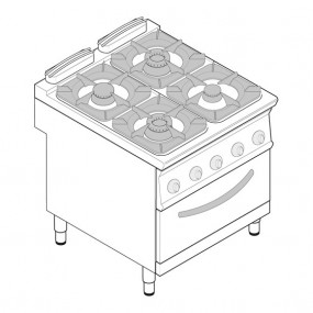 Fourneau 4 Feux Super / Four Gaz Gn 2/1 - FU013470