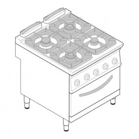 Fourneau 4 Feux / Four Electrique Gn 1/1 - FU013478