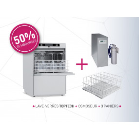PACK STOP ESSUYAGE - Lave-verres 400 X 400 avec osmoseur - TOPTECH420 - COLGED