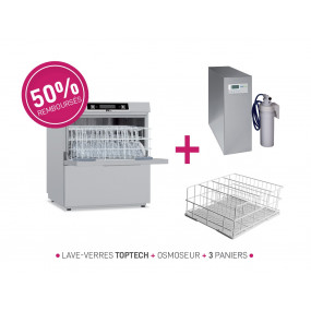 PACK STOP ESSUYAGE - Lave-verres 500 X 500 avec osmoseur - TOPTECH520 - COLGED