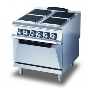 Fourneau - 4 plaques carrées électriques sur four électrique GN 2/1 - DIAMANTE 90 - OLIS - D9410CEEPQ