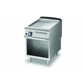 Grillade gaz sur placard ouvert - Plaque 1/3 rainurée AISI 430 - 545 x 700 mm - DIAMANTE 90 - OLIS - D9310FTG13R