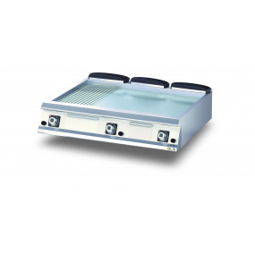 Élément top - Grillade gaz - Plaque chromée 1/3 rainurée - DIAMANTE 90 - OLIS - D9610TFTTGC13R