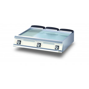 Élément top - Grillade électrique - Plaque chromée 1/3 rainurée - DIAMANTE 90 - OLIS - D9610TFTEC13R