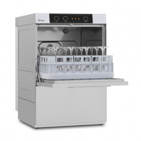 Lave-verres avec pompe de vidange et adoucisseur - 8 litres - STEELTECH V1 - Panier 390 x 390 mm - STEEL340APV1 - COLGED