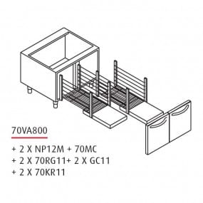 Soubassement baie libre - Prof. 630 mm - Gamme 700 - Baron - Longueur (mm) - 600