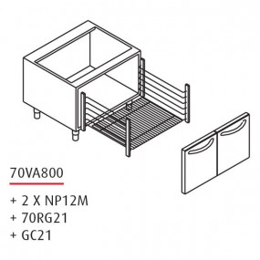 Soubassement baie libre - Prof. 630 mm - Gamme 700 - Baron - Longueur (mm) - 800