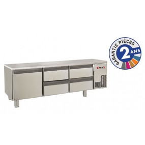 Soubassement réfrigéré positif - 220 L - Baron - Type de modèle - 4 tiroirs + 1 porte