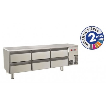 Soubassement réfrigéré positif - 220 L - Baron - Type de modèle - 6 tiroirs