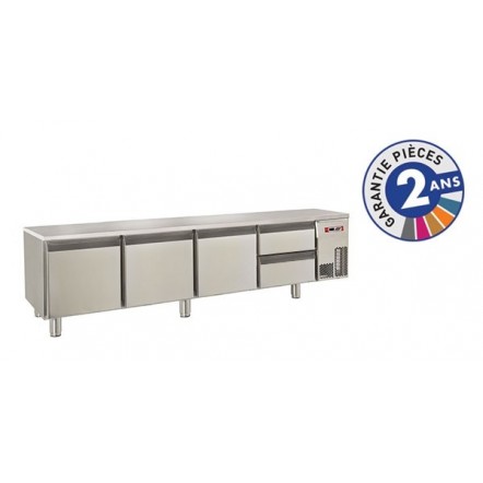 Soubassement réfrigéré positif - 300 L - Baron - Type de modèle - 4 tiroirs + 2 portes