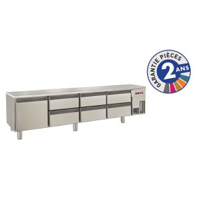 Soubassement réfrigéré positif - 300 L - Baron - Type de modèle - 4 tiroirs + 2 portes