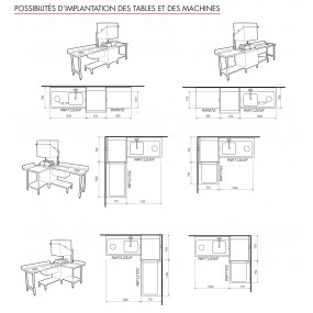 Table lisse pour machines à capot panier 600 x 500 - PAP77GC - Table lisse pour machines à capot panier 600 x 500 - PAP77GC