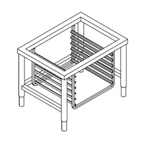 Support avec porte grilles pour fours 6 GN 1/1 - NPT071 - Support avec porte grilles pour fours 6 GN 1/1 - NPT071