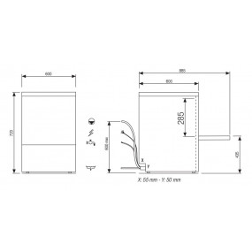 Lave-vaisselle - STEELTECH V1 - Panier 500 x 500 mm - COLGED - Modèle Laverie - Avec pompe de vidange - sans adoucisseur