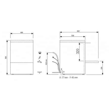 Lave-verres - 8 litres - STARTECH DG - Panier 400 x 400 mm - COLGED - Modèle Laverie - Avec adoucisseur