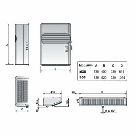 Groupe frigorifique positif système split - Nosem - Volume Chambre Froide (m3) - Jusqu'à 7,1