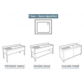 Option étagère basse pour piètement simple - Longueur (mm) - 2000, Type de modèle - Option étagère basse pour piètement simple