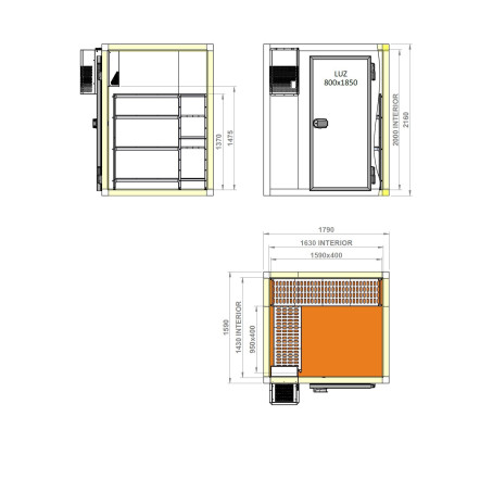 Kit Chambre froide positive, 4,66m³