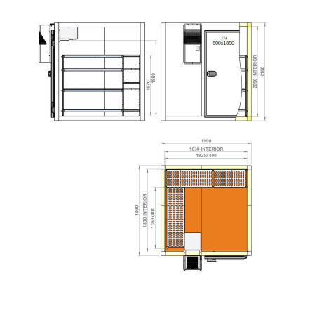 Kit Chambre froide positive, 6,70m³