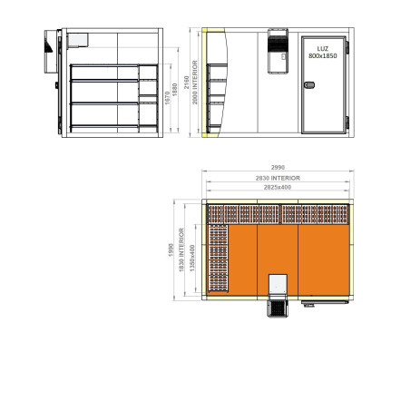 Kit Chambre froide positive, 10,36m³