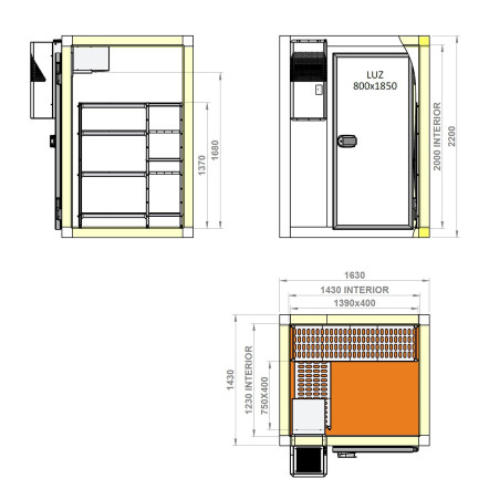 Kit Chambre froide négative, 3,52m³