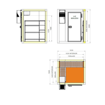 Kit Chambre froide négative, 4,66m³