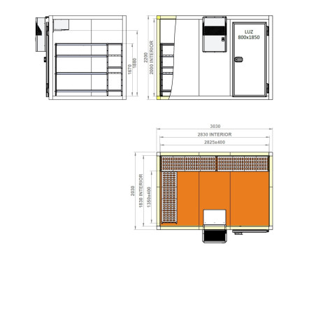 Kit Chambre froide négative, 10,36m³