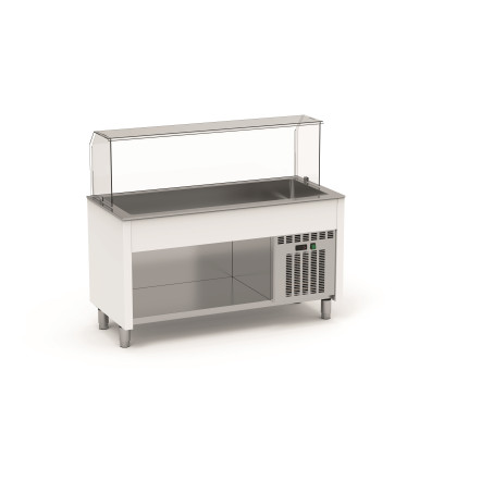 Buffet chauffant en libre service, capcité 4 GN1/1