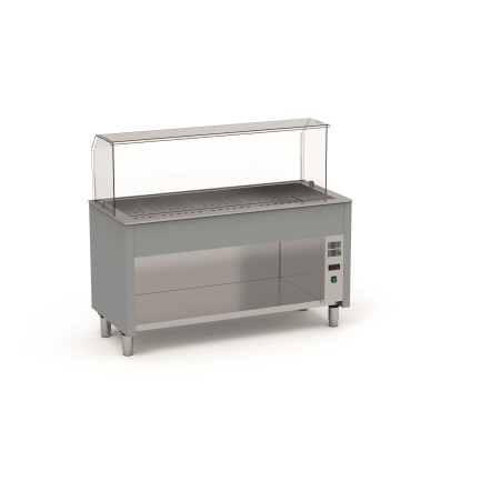 Bain marie, capacité 4 GN1/1, L. 1445 mm