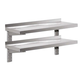 Étagère Murale Double Construction robuste INOX 18/10