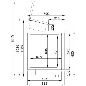 Saladette réfrigérée 3 portes - 10 x 1/3GN
