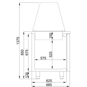 Saladette réfrigérée 2 portes - 3 x 1/1 GN
