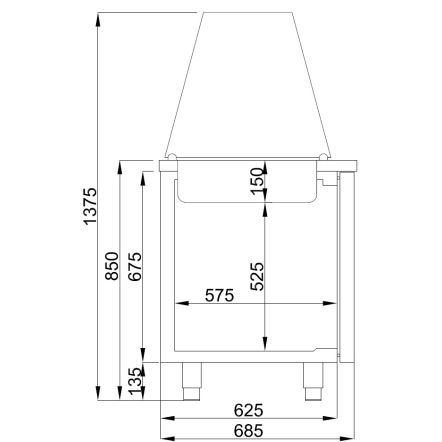 Saladette réfrigérée 2 portes - 3 x 1/1 GN