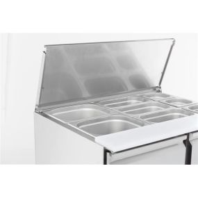 Saladette réfrigérée 2 portes - 2 bacs 1/1GN