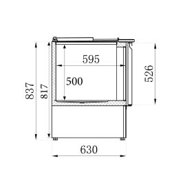 Saladette réfrigérée 2 portes - 2 bacs 1/1GN