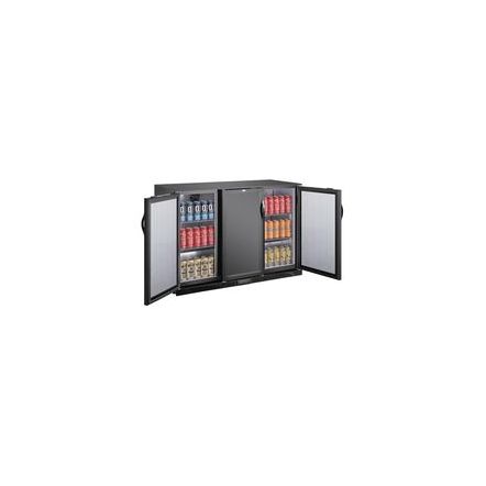 Arrière bar réfrigéré 3 portes pleines 320 litres noir