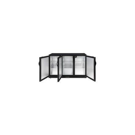 Arrière bar réfrigéré 3 portes pleines 320 litres noir