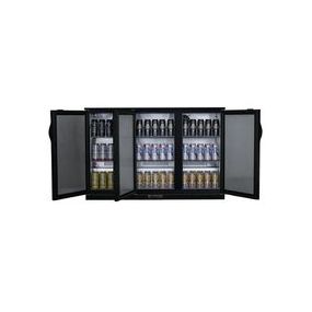 Arrière bar réfrigéré 3 portes pleines 320 litres noir