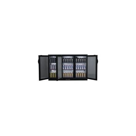 Arrière bar réfrigéré 3 portes pleines 320 litres noir