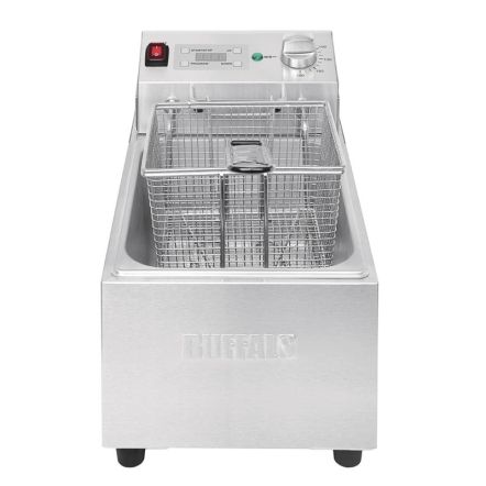 Friteuse électrique professionnelle 5 à 10 litres avec minuterie numérique à poser sur table - Buffalo
