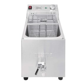 Friteuse électrique professionnelle 8 à 16 litres à poser avec robinet de vidange et minuterie numérique - Buffalo