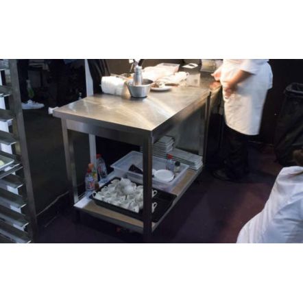 Table démontable avec étagère tout Inox AISI 304 profondeur 600 ou 700 mm longueur 600 à 2000 mm - L2G
